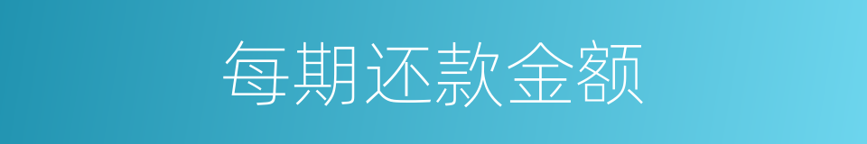 每期还款金额的同义词
