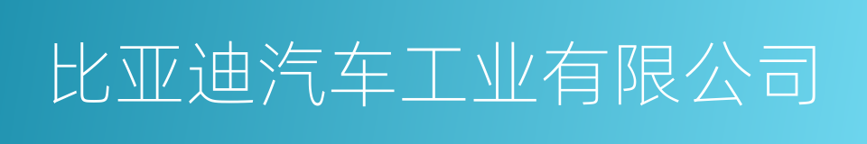 比亚迪汽车工业有限公司的同义词