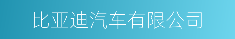 比亚迪汽车有限公司的同义词