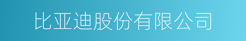 比亚迪股份有限公司的同义词