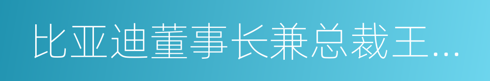 比亚迪董事长兼总裁王传福的同义词