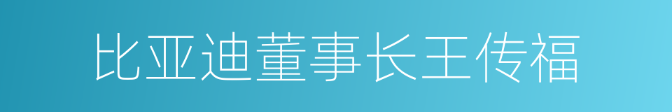 比亚迪董事长王传福的同义词