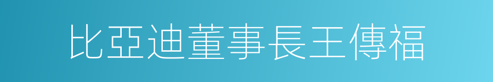 比亞迪董事長王傳福的同義詞