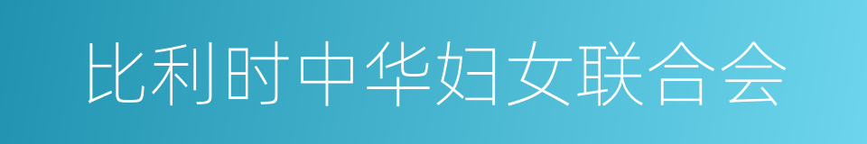 比利时中华妇女联合会的同义词