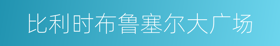 比利时布鲁塞尔大广场的同义词