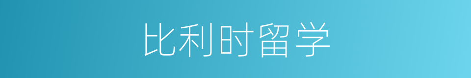 比利时留学的同义词