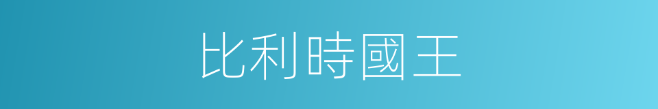 比利時國王的同義詞