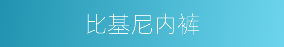 比基尼内裤的同义词