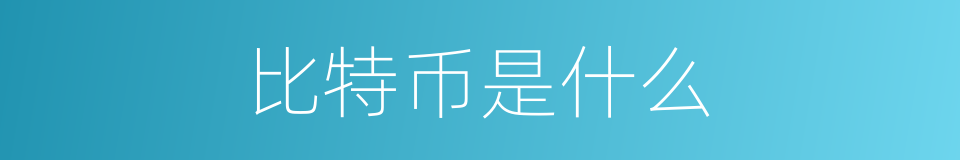 比特币是什么的同义词