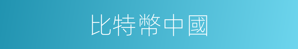 比特幣中國的同義詞