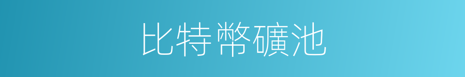 比特幣礦池的同義詞