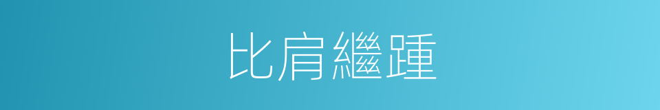 比肩繼踵的意思
