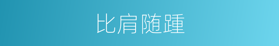 比肩随踵的意思