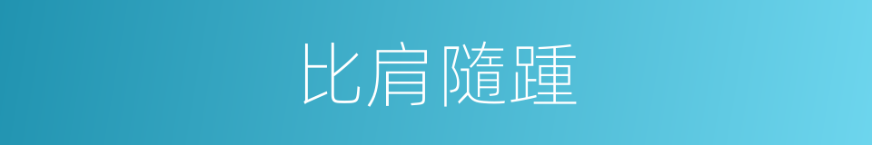 比肩隨踵的意思