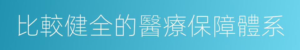 比較健全的醫療保障體系的同義詞