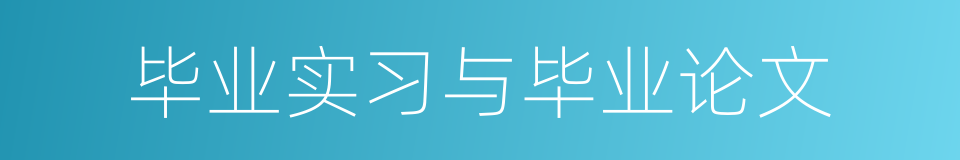 毕业实习与毕业论文的同义词