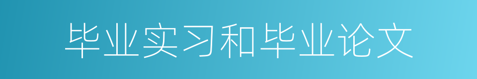 毕业实习和毕业论文的同义词