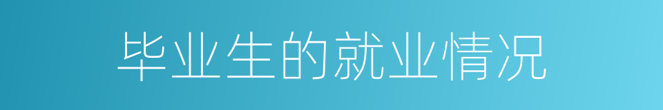 毕业生的就业情况的同义词