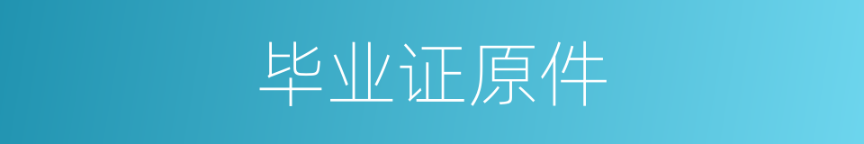 毕业证原件的同义词