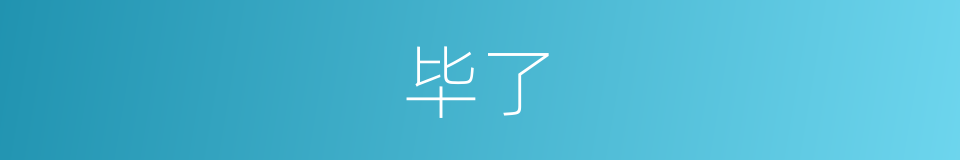 毕了的意思