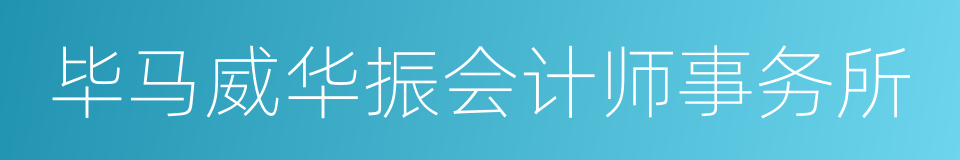 毕马威华振会计师事务所的同义词