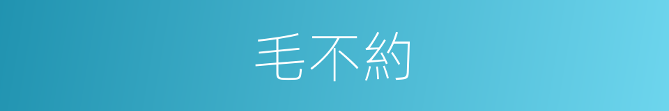 毛不約的同義詞