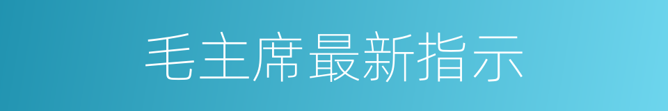 毛主席最新指示的同义词