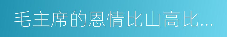 毛主席的恩情比山高比水长的同义词