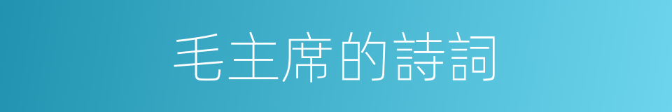 毛主席的詩詞的同義詞