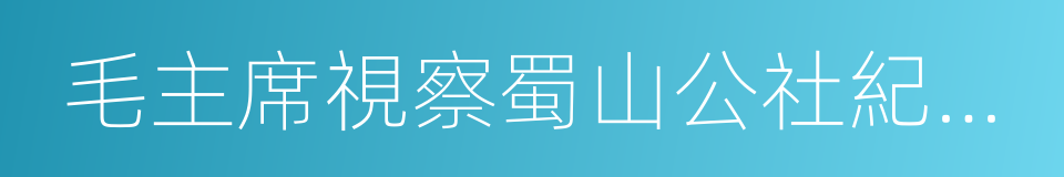 毛主席視察蜀山公社紀念館的同義詞