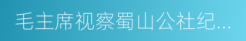 毛主席视察蜀山公社纪念馆的同义词