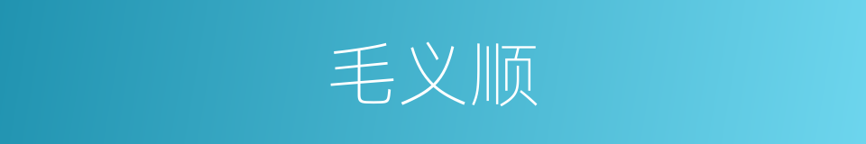 毛义顺的同义词