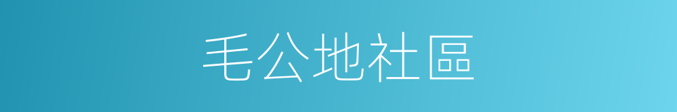 毛公地社區的同義詞