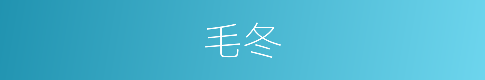 毛冬的同义词