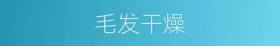 毛发干燥的同义词