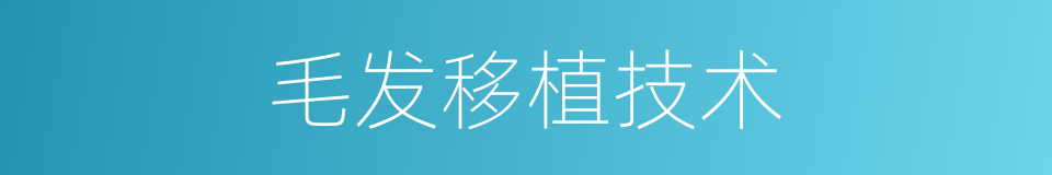 毛发移植技术的同义词