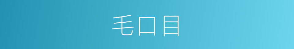 毛口目的同义词