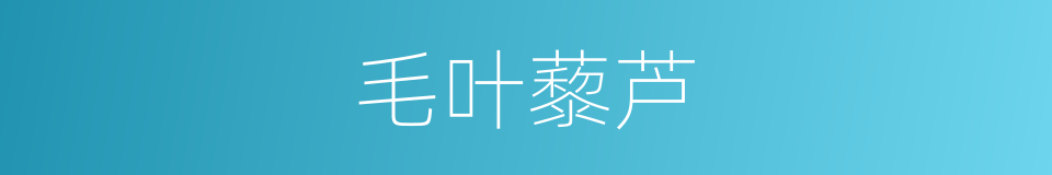 毛叶藜芦的同义词