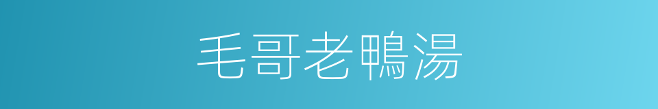 毛哥老鴨湯的同義詞