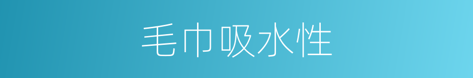 毛巾吸水性的同义词