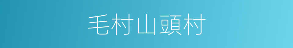 毛村山頭村的同義詞
