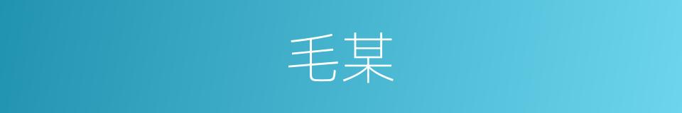 毛某的同义词