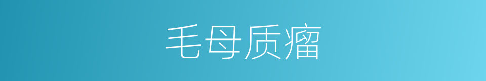 毛母质瘤的同义词