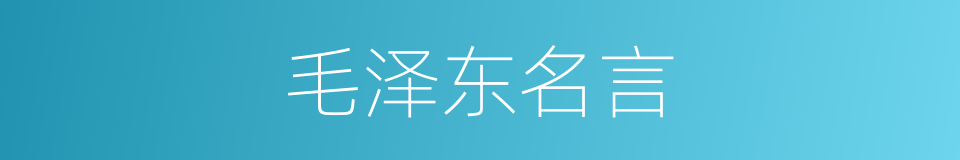 毛泽东名言的同义词