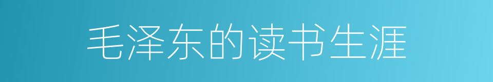 毛泽东的读书生涯的同义词