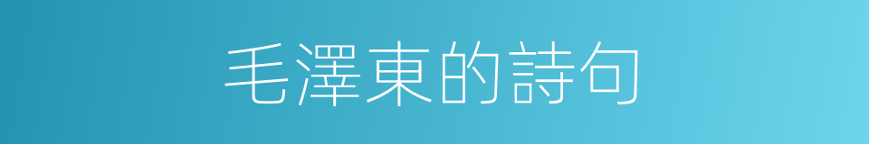 毛澤東的詩句的同義詞