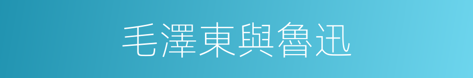 毛澤東與魯迅的同義詞