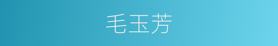 毛玉芳的同义词