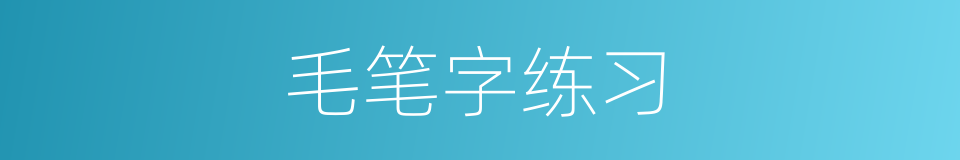 毛笔字练习的同义词