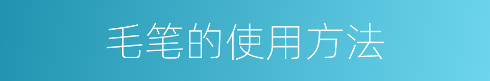毛笔的使用方法的同义词